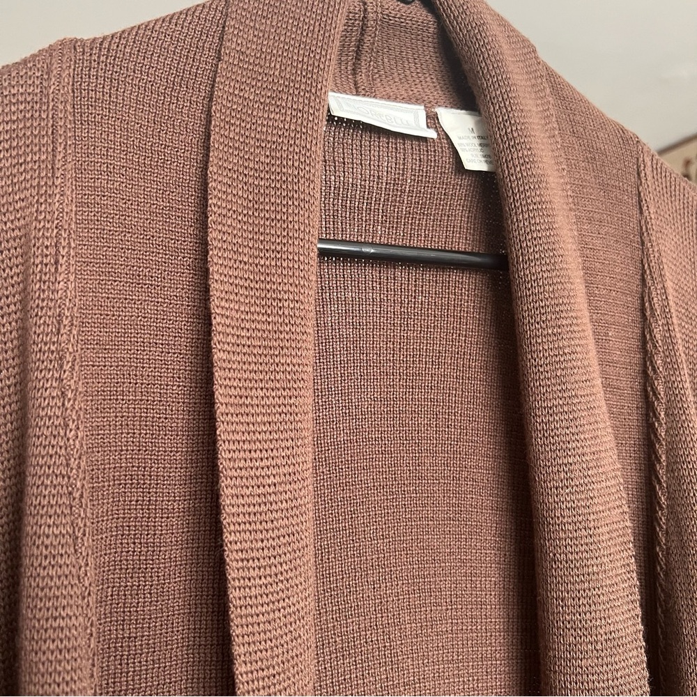 Fioreblu Knit Cardigan Sweater Wool Blend Grandmacore Classic Cozy SZ M Brown - Picture 3 of 16